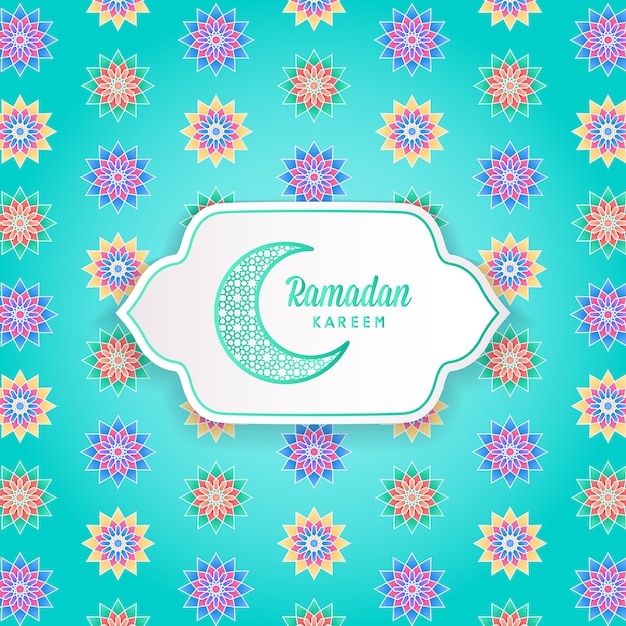 Ramadan kareem islamic geometric flower pattern