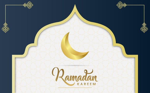 Ramadan kareem islamic greeting card background vector illustration