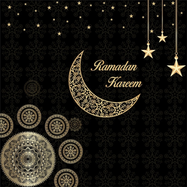 Vector ramadan kareem islamic greeting card background vector illustration