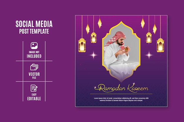 Vettore ramadan kareem design di cartolina d'auguri islamico