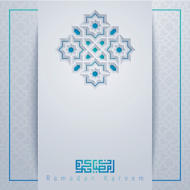 Ramadan Kareem islamic greeting card template design