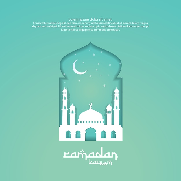 Ramadan Kareem islamic greeting design with 3D 