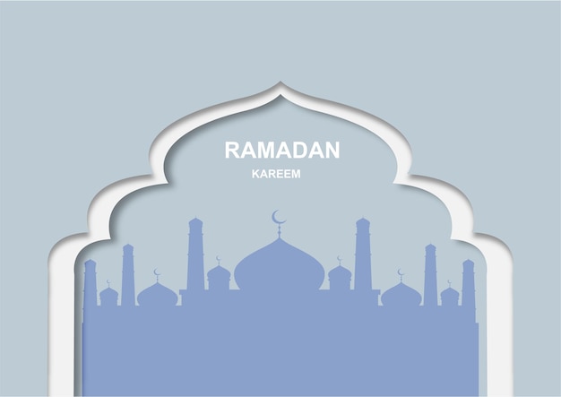 Рамадан карим исламское приветствие в бумажном стиле Бесплатные векторы