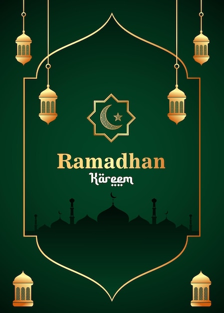 Vector ramadan kareem islamic greeting poster