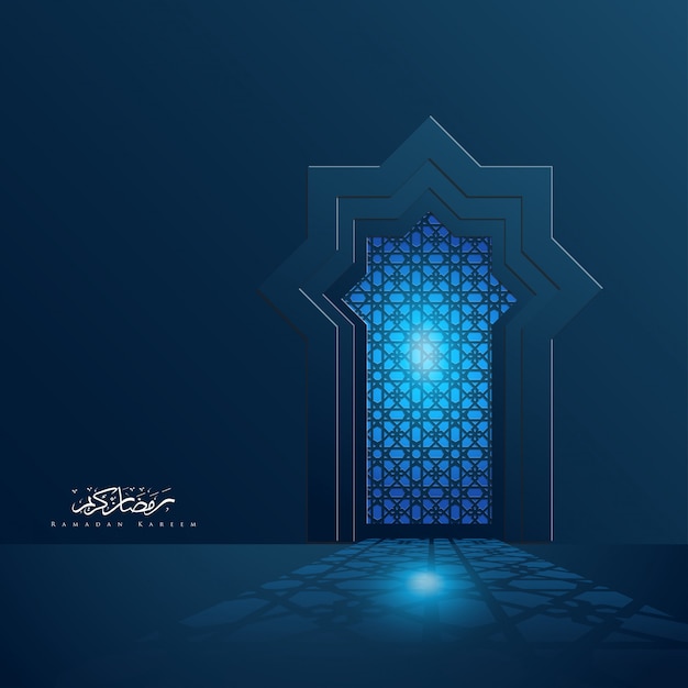 Ramadan kareem islamic light door background