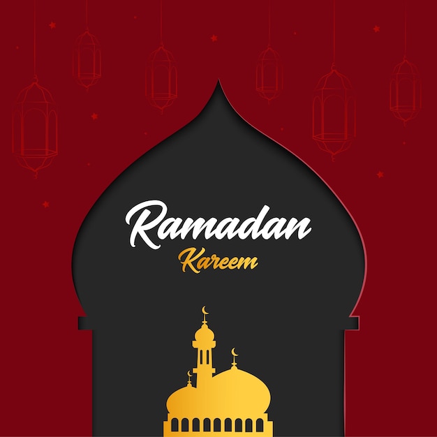 Ramadan kareem islamitisch achtergrondontwerp met eenvoudig modern concept en religieus concept