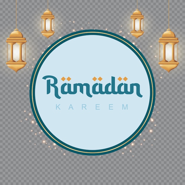 Ramadan kareem islamitisch bannerontwerp met lantaarn Ramadan kareem wenskaart Islamitische achtergrond Vector illustratie