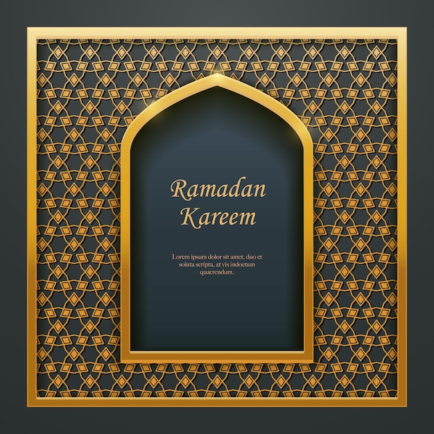 Ramadan Kareem Islamitisch ontwerp moskee deur raam maaswerk, ideaal voor oosterse wenskaart webbanner ontwerp.