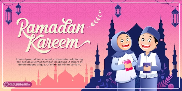 Ramadan Kareem Islamitische Achtergrond vector Gelukkig Islamitisch Nieuw Hijri Jaar Grafisch ontwerp voor de decoratie van cadeaubonnen banners en flyer