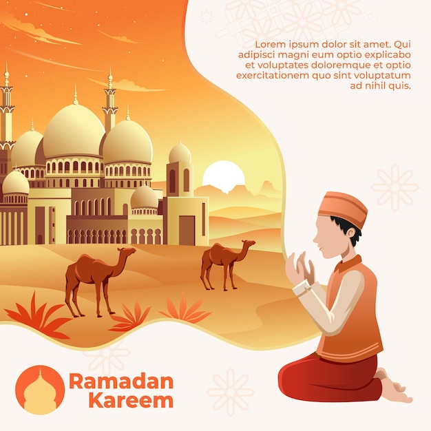 Ramadan Kareem Islamitische Achtergrond vector Gelukkig Islamitisch Nieuw Hijri Jaar Grafisch ontwerp voor de decoratie van cadeaubonnen banners en flyer