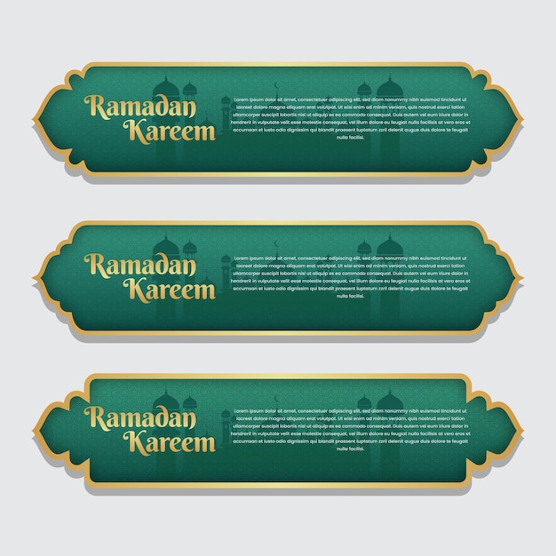 Vector ramadan kareem islamitische banner label set sjabloon