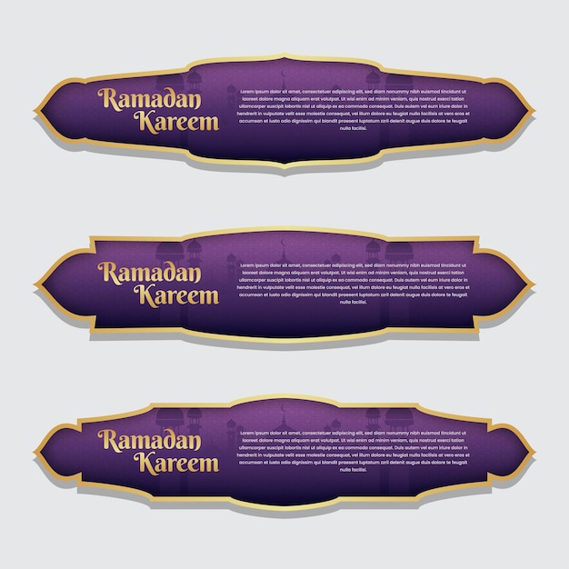 Vector ramadan kareem islamitische banner set sjabloon