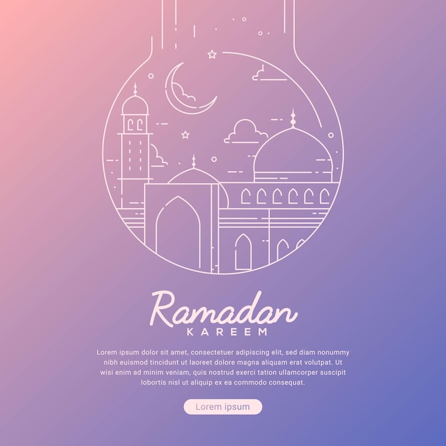 Ramadan Kareem islamitische groetbanner achtergrond met Arabische kalligrafie