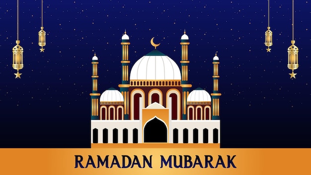 Vector ramadan kareem islamitische wenskaart achtergrond vectorillustratie