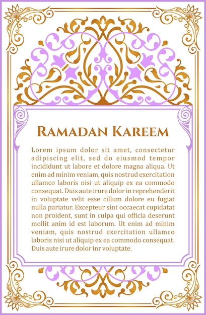 Ramadan Kareem islamitische wenskaart Oost-design lijntekeningen