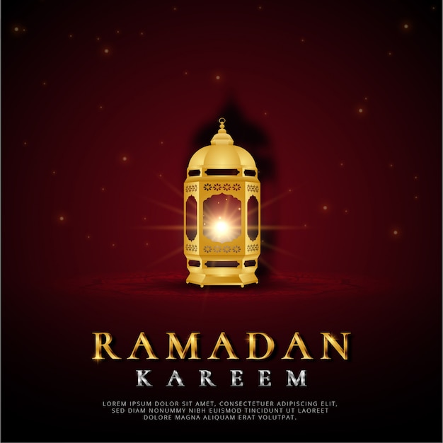 Vector ramadan kareem-kaart met lantaarn