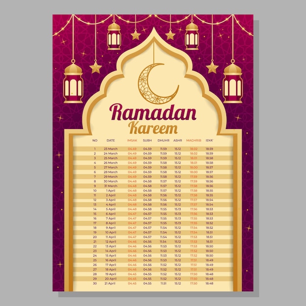 Ramadan Kareem-kalendersjabloon