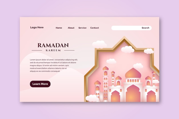 Design della pagina di destinazione del ramadan kareem