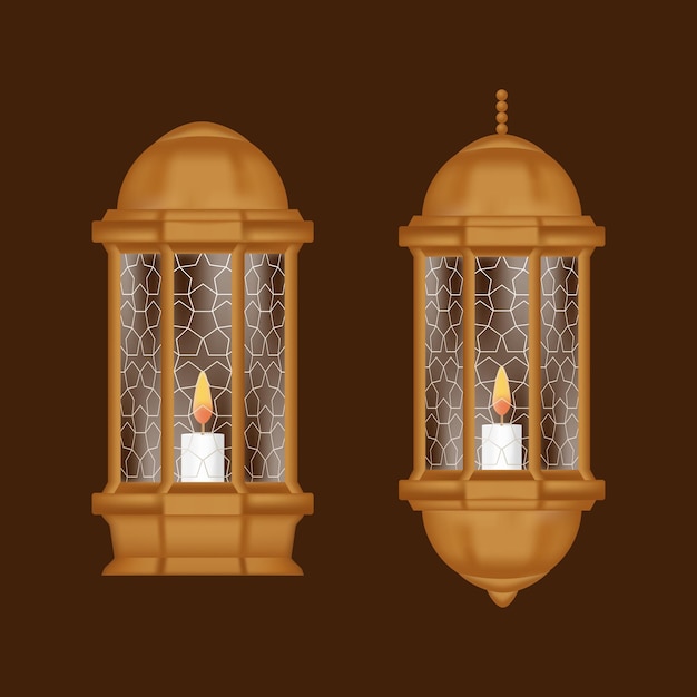 Ramadan kareem lantern set.