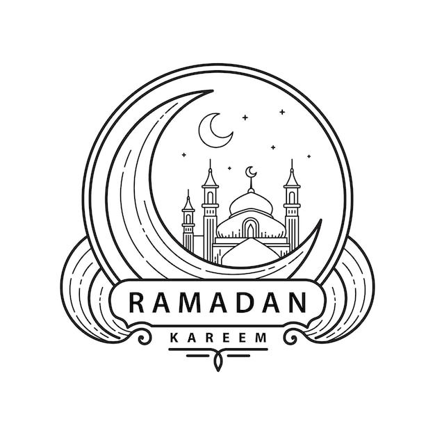 Ramadan Kareem Line Art