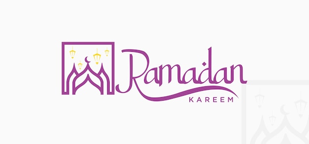 Логотип Рамадан Карим Векторный набор логотипов для приветствия священного месяца Рамадан красивыми цветами