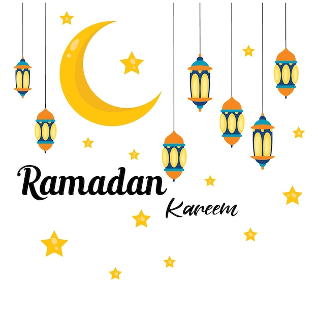 ramadan kareem maan en lamp vector