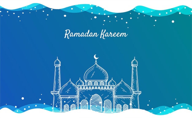 Ramadan Kareem met handtekening van moskeekoepel