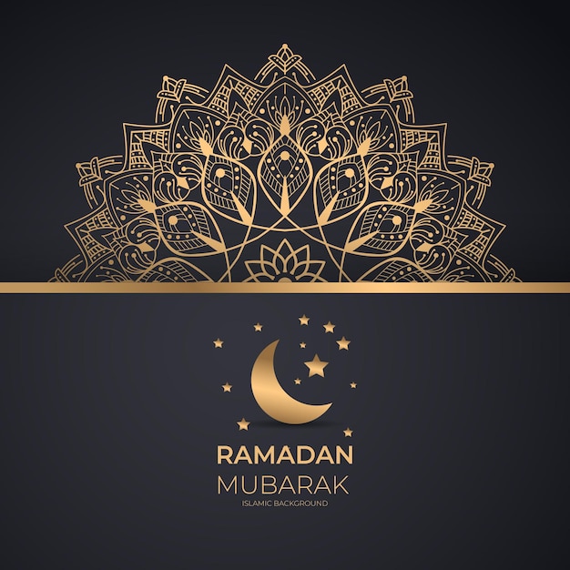 ramadan kareem met islamitische mandala-achtergrond