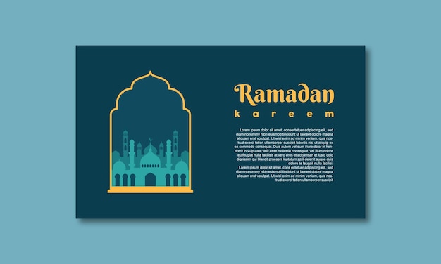 Ramadan Kareem met moskee banner sjabloon achtergrond
