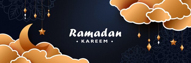 Ramadan kareem moslim groet sjabloonontwerp voor spandoek