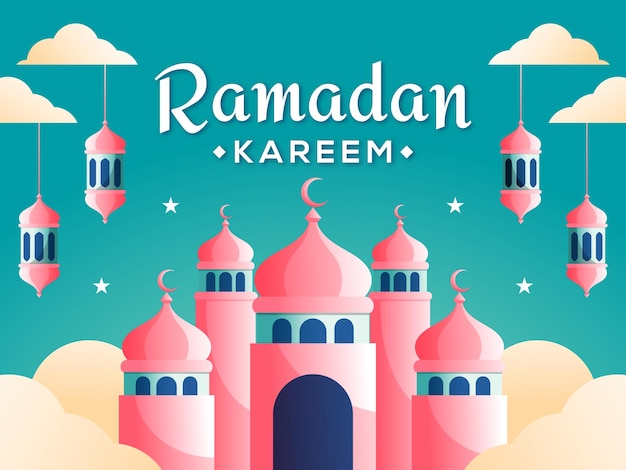 Ramadan kareem and mosque background