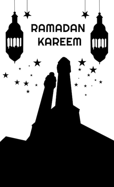 Ramadan kareem Mosque silhouette