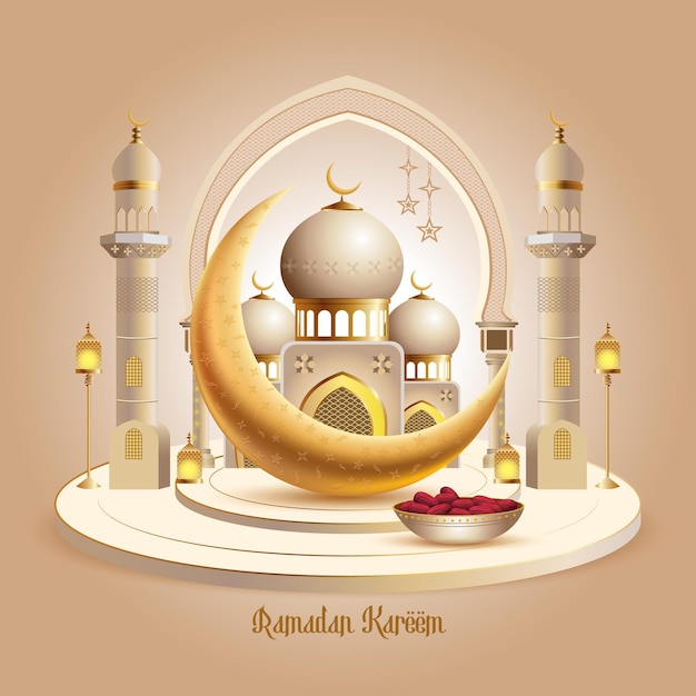 ramadan kareem and mosque