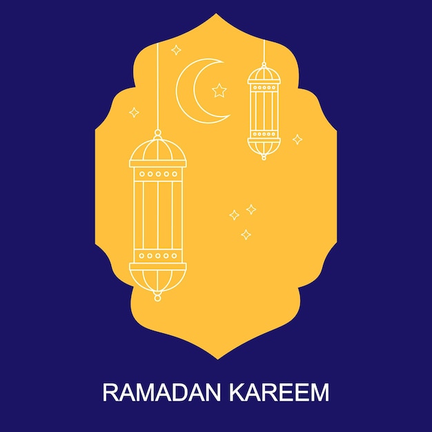 Вектор ramadan kareem mubarak lines с arche vector design