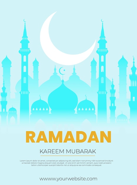 Ramadan kareem mubarak sociale media post islamitische maand ramadan