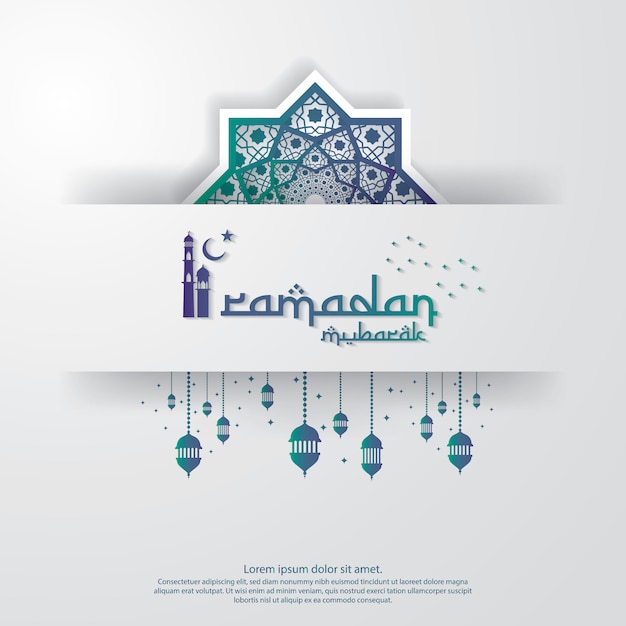 Ramadan kareem of eid mubarak-sjabloon