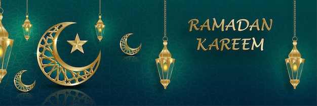 Ramadan Kareem-ontwerp op islamitische achtergrond