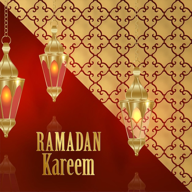 Ramadan kareem-ontwerp op islamitische achtergrond