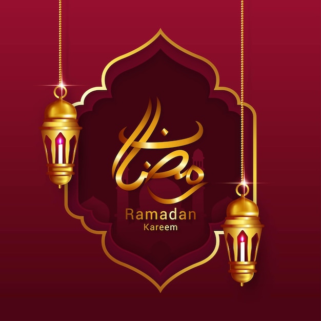 Ramadan kareem op rood