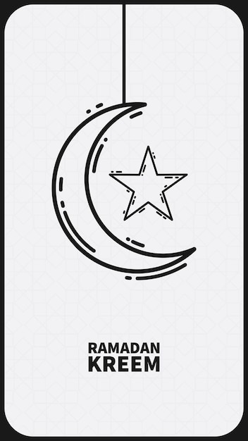 Vector ramadan kareem  outline