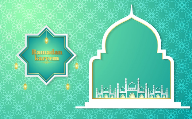 Ramadan Kareem Paper Graphic of Islamic art