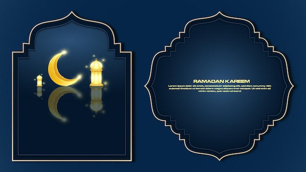 Ramadan kareem pictogram maan goud abstracte islamitische achtergrond ontwerp goed gebruik voor kaart posters decor