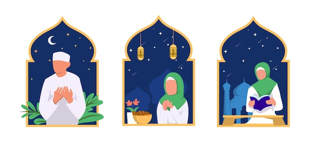Ramadan Kareem plat bundelontwerp