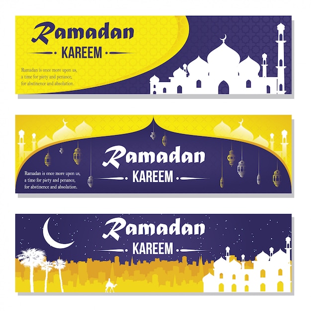 Ramadan kareem platte banners