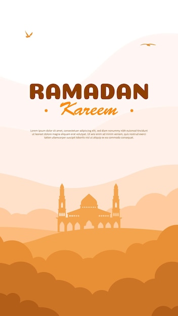 Ramadan kareem platte ontwerp illustratie