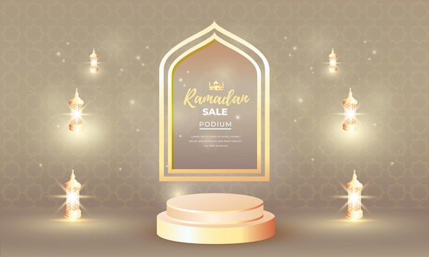 Ramadan kareem podium achtergrond sjabloon