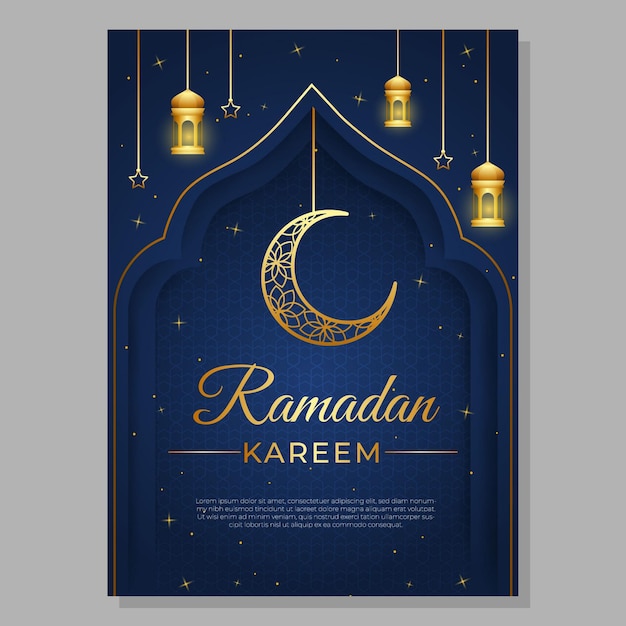 Vettore ramadan kareem poster modello volantino