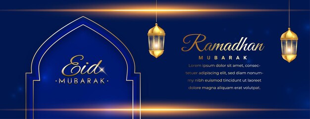 Vettore poster di ramadan kareem con una lanterna e il testo ramadan