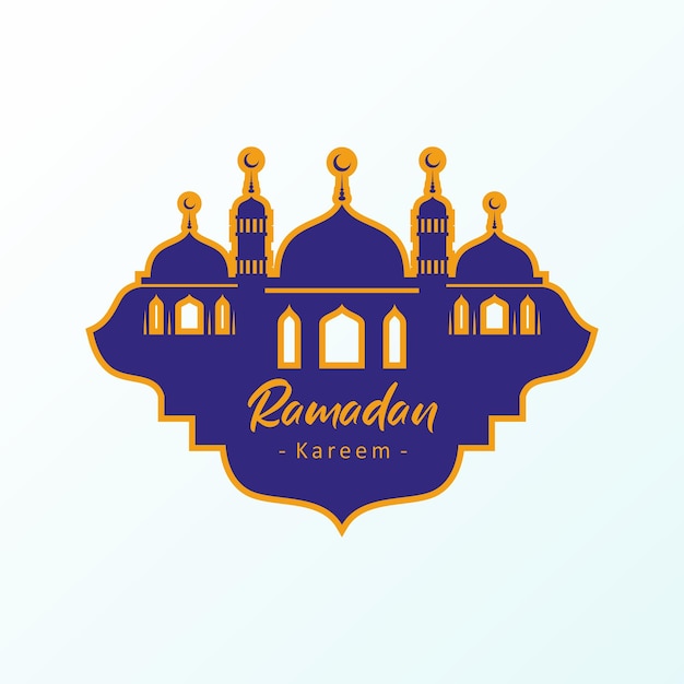Ramadan kareem, religious Islamic silhouette with mosque