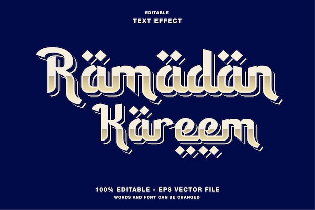 Ramadan kareem retro style editable text effect